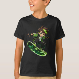Camiseta Aventuras em um Skate Alien - Gráfico Infantil
