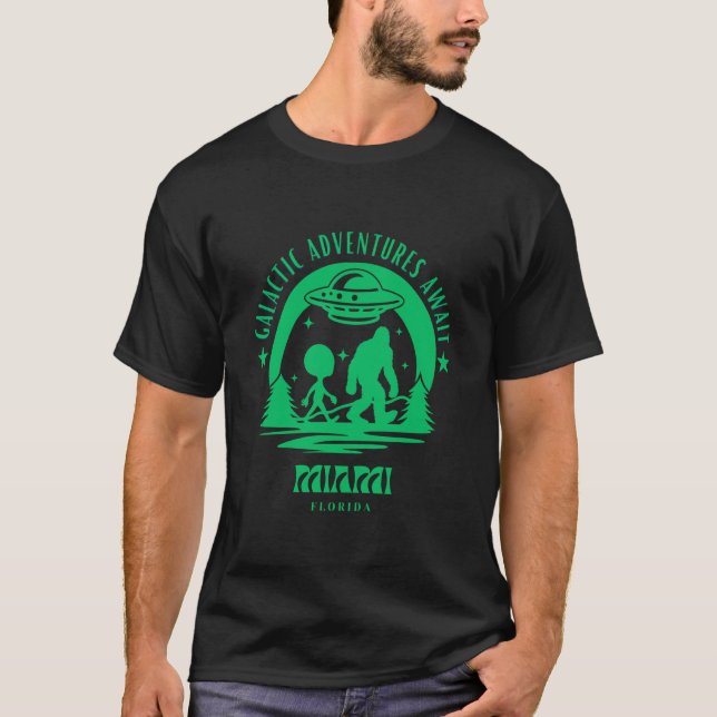 Camiseta Aventuras Galácticas Esperam Miami Flórida (Frente)