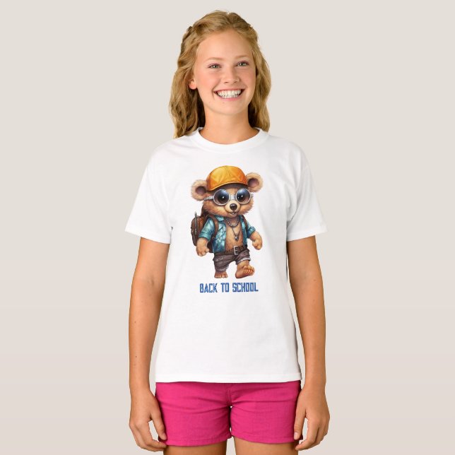 Camiseta Aventuras Sunny com Urso de Beachy - Prontos para  (Frente Completa)
