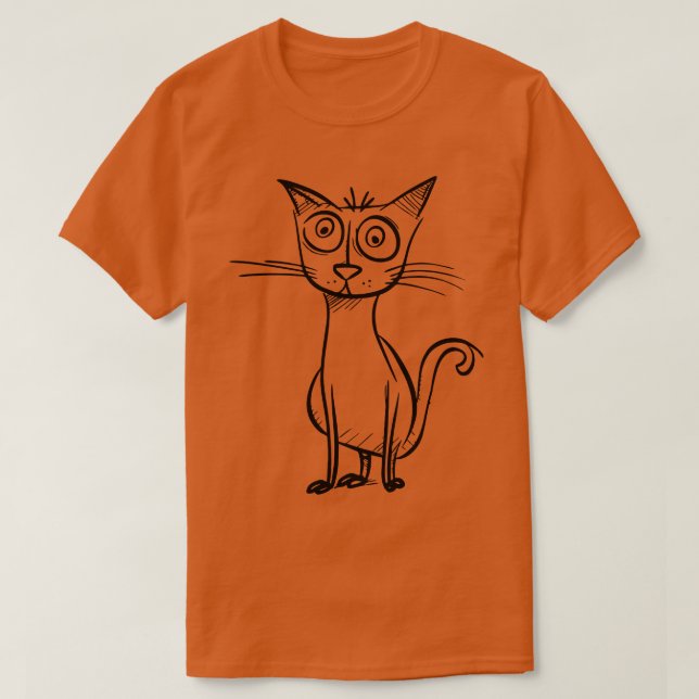 Camiseta Aventuras Whimsical de um Gato de Toon Estranho (Frente do Design)