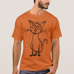 Camiseta Aventuras Whimsical de um Gato de Toon Estranho