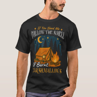 Camiseta Aventureiro de Camping com Marshmallows Queimados 