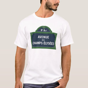 Camiseta Avenue des Champs Elysees street sign