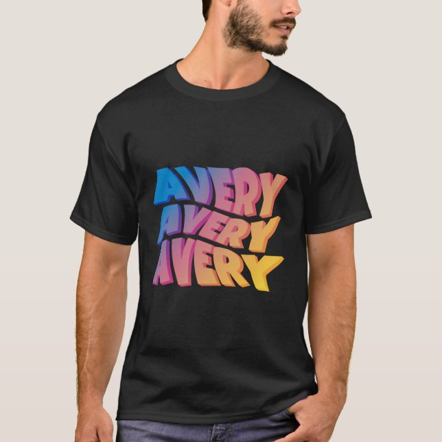 Camiseta Avery Retro Gift Idet Para Meninas Nome Próprio A (Frente)