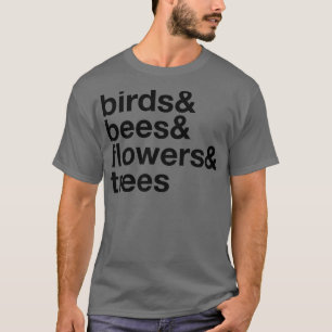 Camiseta Aves Abelhas Flores Árvores