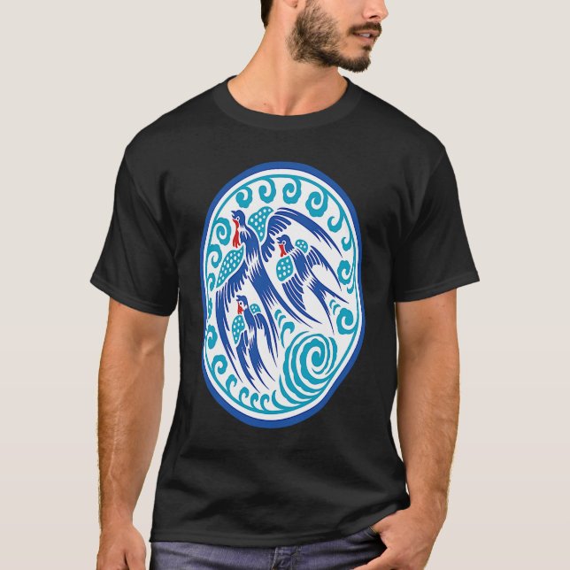 Camiseta Aves Azuis Voadoras (Frente)