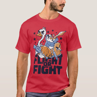 Camiseta Aves Combatem Ou Combatem Vintagem
