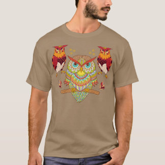 Camiseta Aves da Floresta Vintage Coruja-dotada