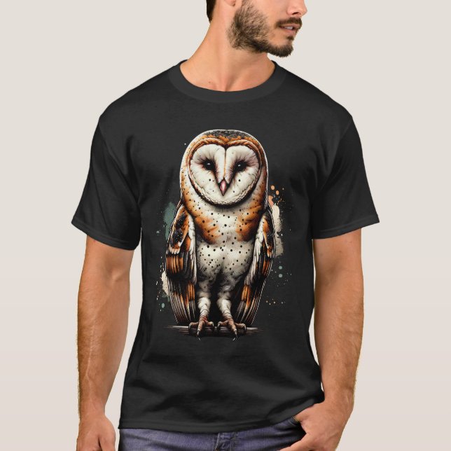 Camiseta Aves de Alojamento do Pássaro de Barn Owl (Frente)
