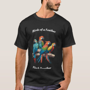 Camiseta Aves De Bando De Mata De Trabalho de arte Tropical