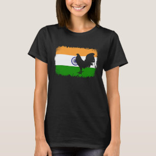 Camiseta Aves de jogo vintage Índia bandeira indiana galo G