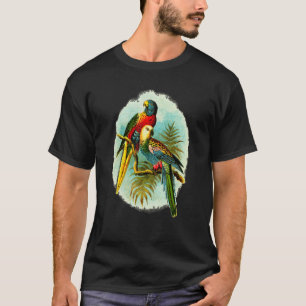 Camiseta Aves de papagaio exóticas coloridas