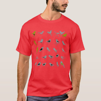 Camiseta Aves De Um Retro Relógio De Penas