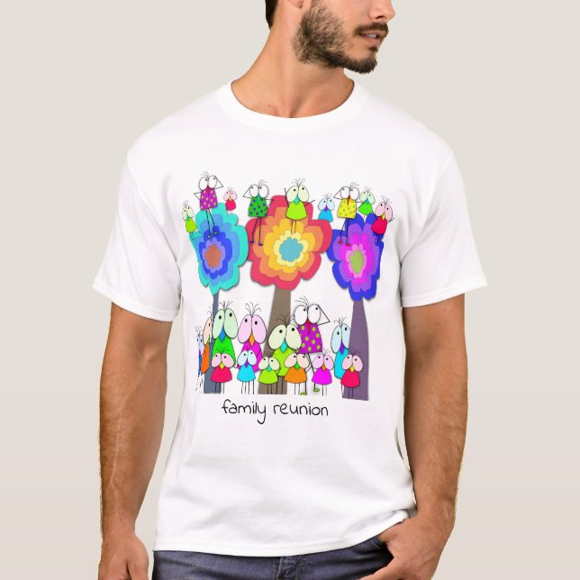 Camiseta Aves e Árvores Whimsical (Frente)
