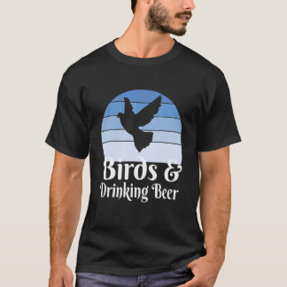 Camiseta Aves E Cerveja Bebendo
