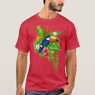 Camiseta Aves Exóticas Verão Retro Tropical Bird Toucan