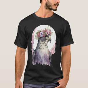 Camiseta Aves Falcões De Pássaros Flóridos De Coroa De Pres