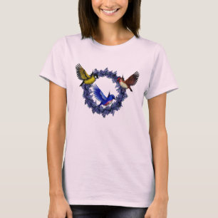 Camiseta Aves Na Natureza Da Flower Wreath