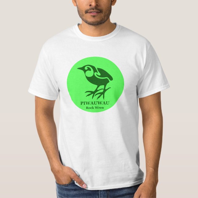 Camiseta Aves neozelandesas PIWAUWAU Rock Wren (Frente)