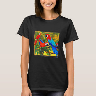 Camiseta Aves No Paraíso Macaws Aves Tropicais Fu