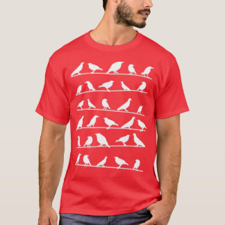 Camiseta Aves No Pássaro De Fio Assistindo Pássaro Detentor