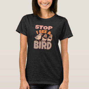 Camiseta Aves Observando Binoculares Espécies de Aves