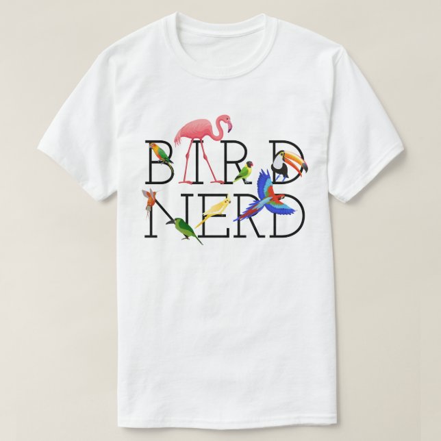 Camiseta Aves tropicais de Nerd de aves (Frente do Design)