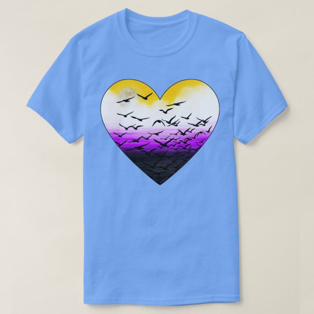 Camiseta Aves Voam Livres (Frente do Design)