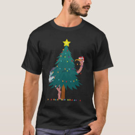 Camiseta Avestruz engraçado de Natal iluminado