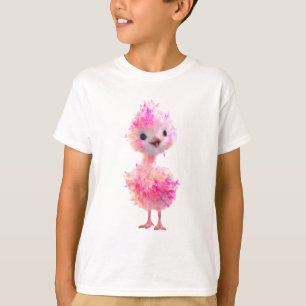 Camiseta Avestruz Filhote Rosa Adoravelmente Fofa para Cria
