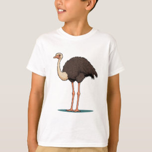 Camiseta avestruz, pássaro, penas