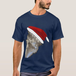 Camiseta Avestruz Usando Chapéu de Papai Noel Animal de Zoo