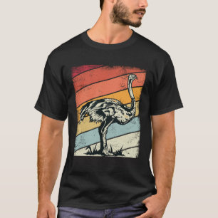 Camiseta Avestruz Vintage Gráfico Retro Crianças Juventude