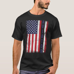 Camiseta Aviador Americano Patriótico Vintage Estados Unido