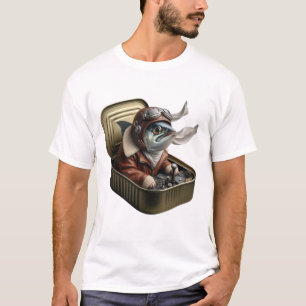Camiseta Aviador Sardinha Engraçada Peixe Voador