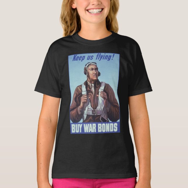 Camiseta Aviadores negros: Serviço Militar de Combate WW2 d (Frente)