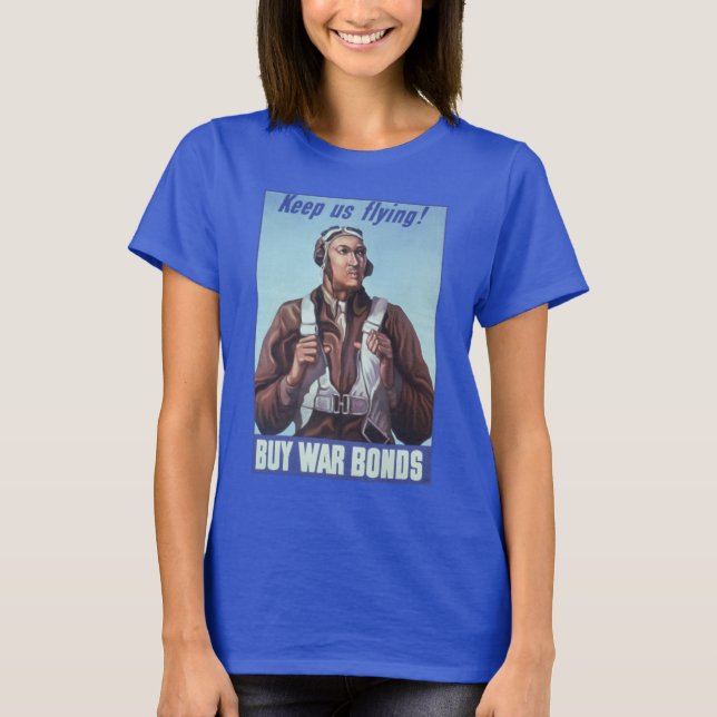 Camiseta Aviadores negros: Serviço Militar de Combate WW2 d (Frente)