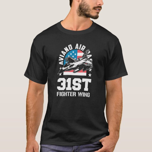 Camiseta Aviano Air Base 31st Fighter Wing Itália Souvenir_ (Frente)
