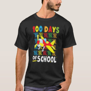 Camiseta Avião: 100 dias de Roupa escolar para professores 