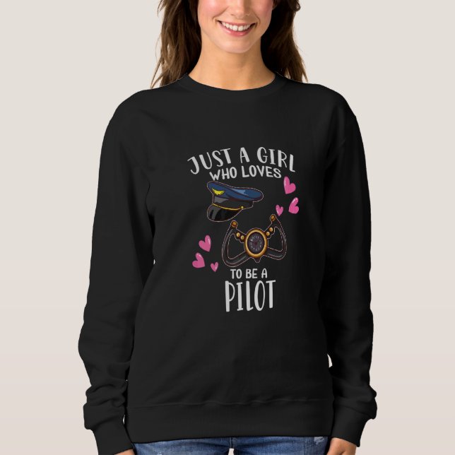 Camiseta Avião Apenas Uma Menina Que Adora Ser Piloto (Frente)