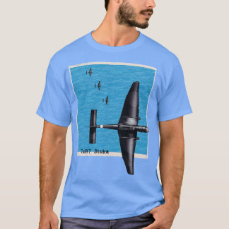 Camiseta Avião-bomba Ju87 Stuka WW2 sobre o oceano