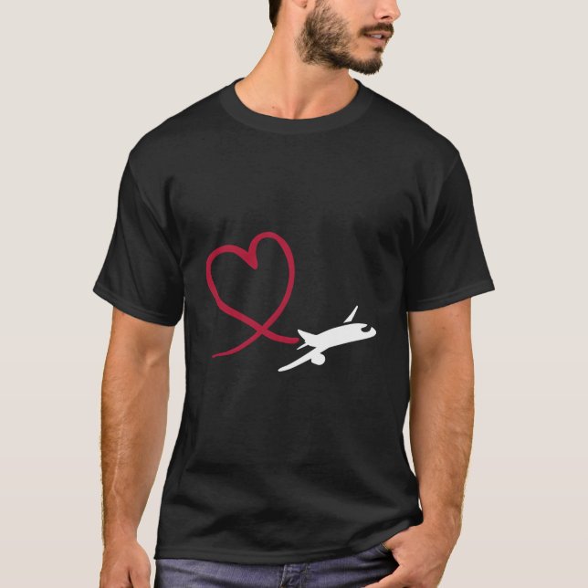 Camiseta Avião com coração (Frente)
