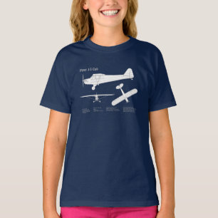 Camiseta Avião-Cub - Planos de avião em Esquema ABD