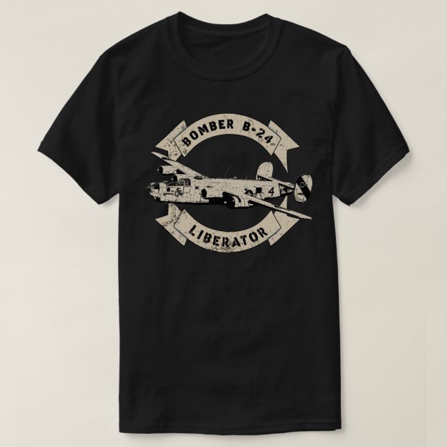 Camiseta Avião de bombardeiro B24 WW2 (Frente do Design)