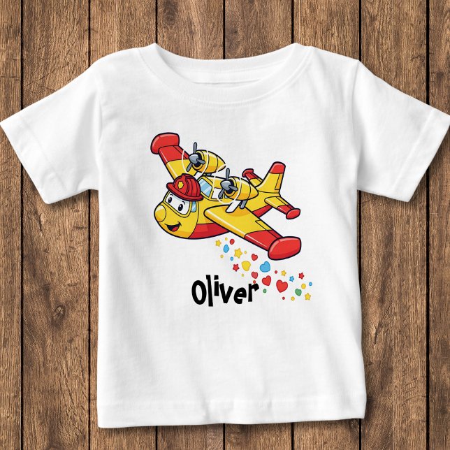 Camiseta Avião de Bombeiro de Cartoon Whimsical (Criador carregado)