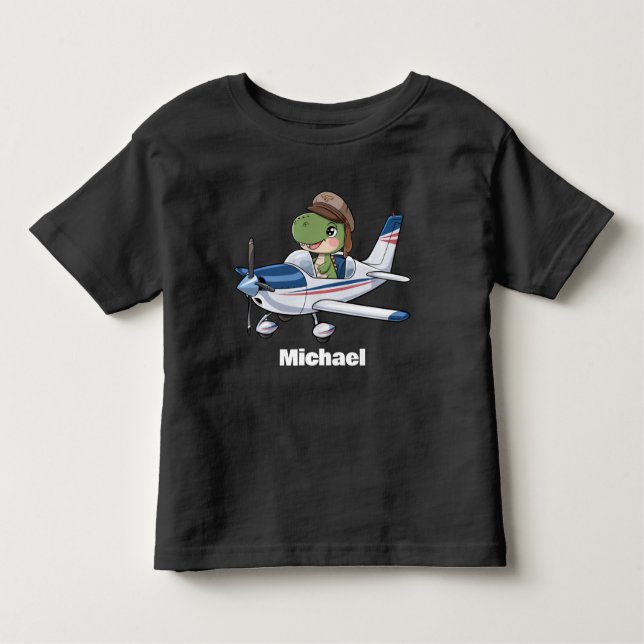 Camiseta Avião de Cessna Voador De Dinossauro Cute, Persona (Frente)