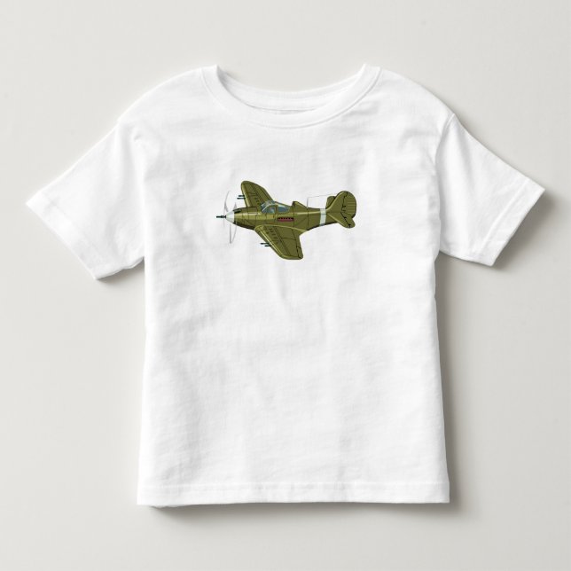 Camiseta Avião de combate retrô de desenho animado (Frente)