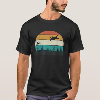 Camiseta Avião de Combate Retro Piloto de Aeronave Vintage 