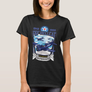 Camiseta Avião de Combatente Helcat da 2ª Guerra Mundial