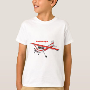 Camiseta Avião de desenho animado com trem de pouso tricicl